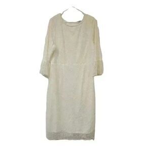 Sweet Salt Women's Ivory Stretch Lace Lined Modest Dress